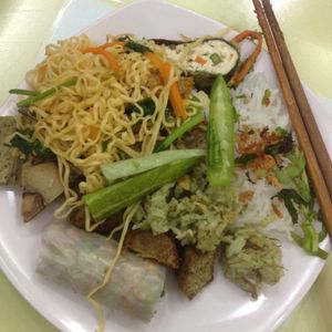 Some of the buffet choices at Loving Hut - Âu Cơ in Hanoi