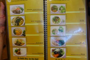 Noodle menu at Loving Hut - Âu Cơ in Hanoi