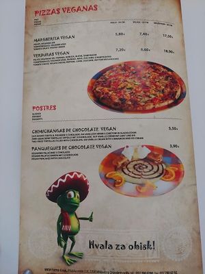 Menu at De Poncho in Ptuj