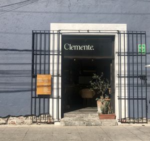 Front of the cafe  at Clemente Café in Puebla