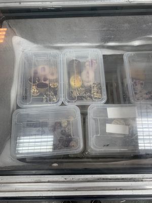 Some candies in the freezer  at B12 Zero Waste in St Petersburg