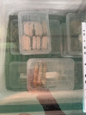 Some frozen goods  at B12 Zero Waste in St Petersburg