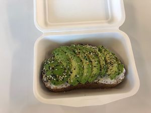 Avocado toast- bread is amazing! at Bloom in Logan