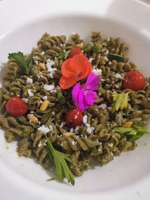 Pasta Gluten-Free de Pesto at Naked in San Luis Potosi