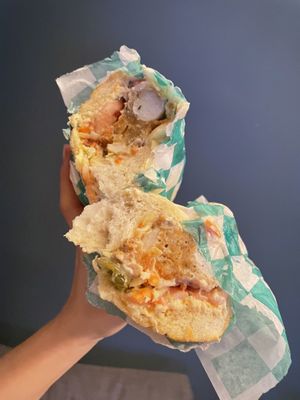 Shrimp po boy  at Vegan Hood in New York City