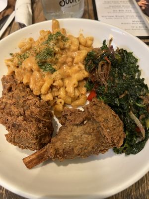 Chicken was kinda salty. The rest was delicious   at Vegan Hood in New York City