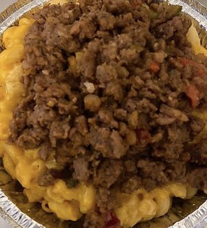 Veganhood helper (like hamburger helper) at Vegan Hood in New York City