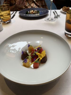 Tomato salad  at Pied a Terre in London