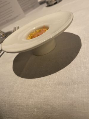 Lemon and orange coconut curd at Pied a Terre in London