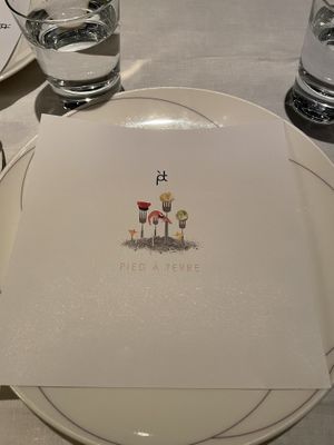 Menu  at Pied a Terre in London