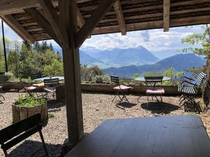 View and spot  at Stiftung Felsentor Café  in Weggis