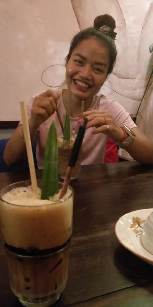 Iced Vietnamese drip coffee at Shamballa Vegetarian Restaurant Lounge & Cafe in Ho Chi Minh City