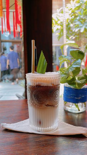 Vietnamese coffee (plant based mylk)  at Shamballa Vegetarian Restaurant Lounge & Cafe in Ho Chi Minh City