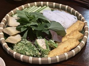 Tofu and vermicelli platter  at Shamballa Vegetarian Restaurant Lounge & Cafe in Ho Chi Minh City
