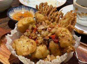 Assorted mushroom fries are so good  at Shamballa Vegetarian Restaurant Lounge & Cafe in Ho Chi Minh City