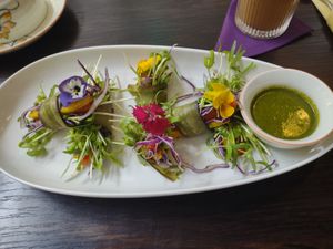 Eggplant rolls. Sauce was great at Shamballa Vegetarian Restaurant Lounge & Cafe in Ho Chi Minh City