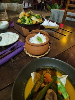 Winter Banana Curry and Fried Tofu at Shamballa Vegetarian Restaurant Lounge & Cafe in Ho Chi Minh City