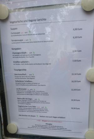 Veg part of menu at Altes Landhaus in Nieblum