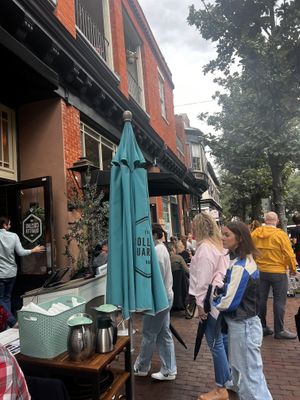 Outdoor patio seating – very dog friendly  at The Collin's Quarter in Savannah