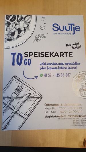 Sommerkarte to go at Suutje in Bielefeld