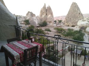VIew from upper terrace at Nazar Börek Restaurant & Cafe in Goreme