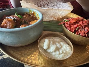 Breadfruit kari, coconut sambal   at Hoppers - King's Cross  in North London