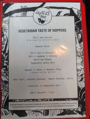 Vegetarian tasting menu - June 2024 at Hoppers - King's Cross  in North London