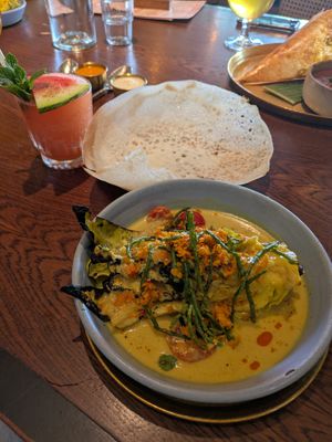 Cabbage and cashew kari with hopper at Hoppers - King's Cross  in North London