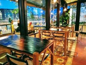 Windowside dining area at Hoppers - King's Cross  in North London