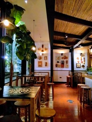 Dining area by bar at Hoppers - King's Cross  in North London