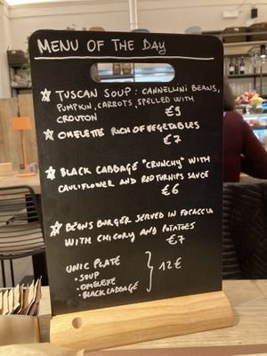 Menu of the day 14/10/20 at UNO Caffé Olistico in Bologna