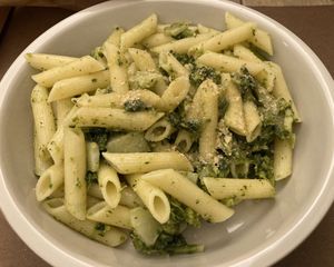 Penne with broccoli at UNO Caffé Olistico in Bologna