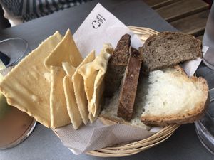 Bread for the table   at UNO Caffé Olistico in Bologna