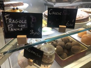 Lots of dessert options  at UNO Caffé Olistico in Bologna