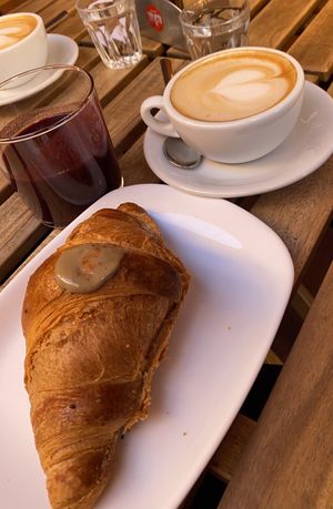 croissant with pistachio  at UNO Caffé Olistico in Bologna