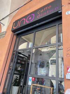 Cafe front   at UNO Caffé Olistico in Bologna
