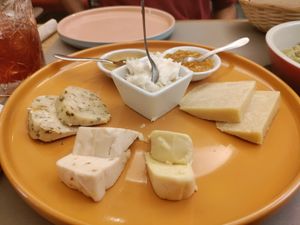 Huge cheese plate! at UNO Caffé Olistico in Bologna