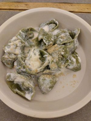 Fresh pasta at UNO Caffé Olistico in Bologna