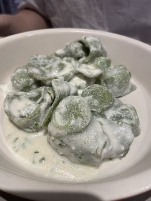 Eggplant ravioli  at UNO Caffé Olistico in Bologna