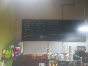 Menu board at Tapa Coffee & Bakehouse - Minard Rd in Glasgow