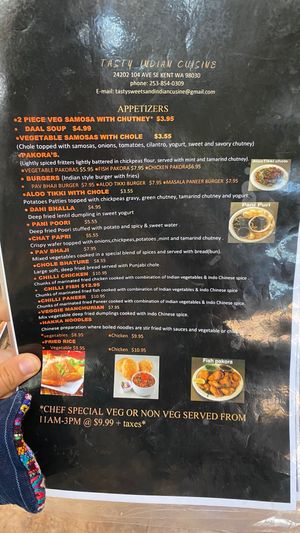 Menu at Tasty in Kent