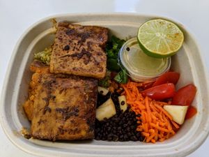 Tofu Steak and Sweet Potatoes. at sweetgreen in Austin