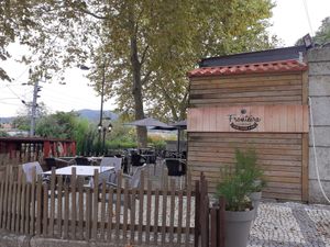 Terrasse at Fronteira Gastrobar Tapas Wines Gins in Valenca