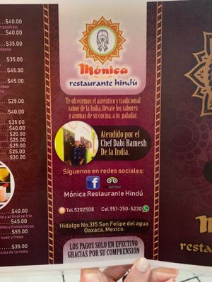 The chef is friendly and accommodating  at Mónica Restaurant Hindú in Oaxaca