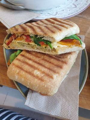 Vegan focaccia at Little Things Big Things in Torquay