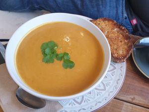 Vegan soup at Little Things Big Things in Torquay