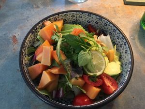 salad with papayas (not papaya salad)  at Coconut Curry in Vienna