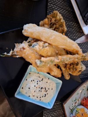 Tempura vegetables at Koku Shi in Perth