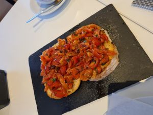 Vegan bruchetta at Mourapão  in Vilamoura