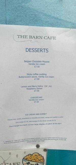 Desserts at The Barn Cafe in Gairloch